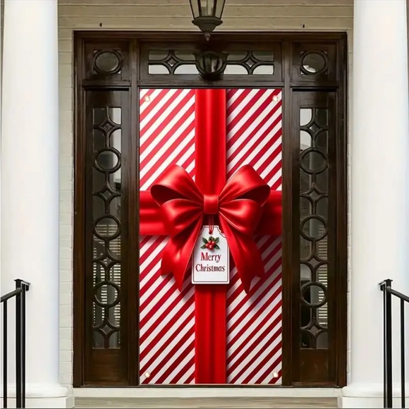 2D Door Banner - Durable Festive Red and Green Ribbon Christmas Door Banner 2D - Picture 4 of 6